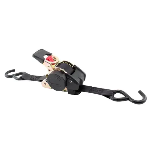 1‘‘ X 10‘ 1200 Lb RE-Tractable Rachet Tie Down Black Bulk By Erickson‘