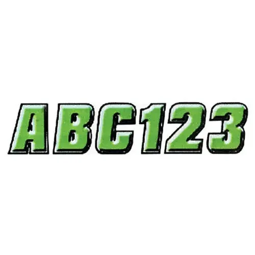 2 LETTER & NUMBER KIT GREEN /BLACK