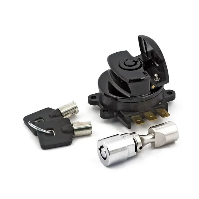 96-Up Ignition Switch, Side Hinge Type. Black