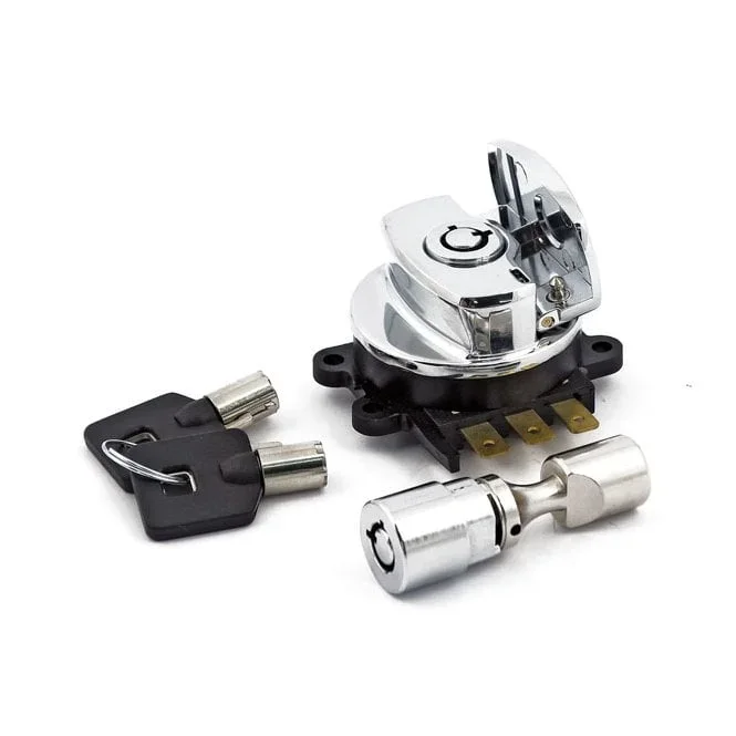 96-Up Ignition Switch, Side Hinge Type. Chrome