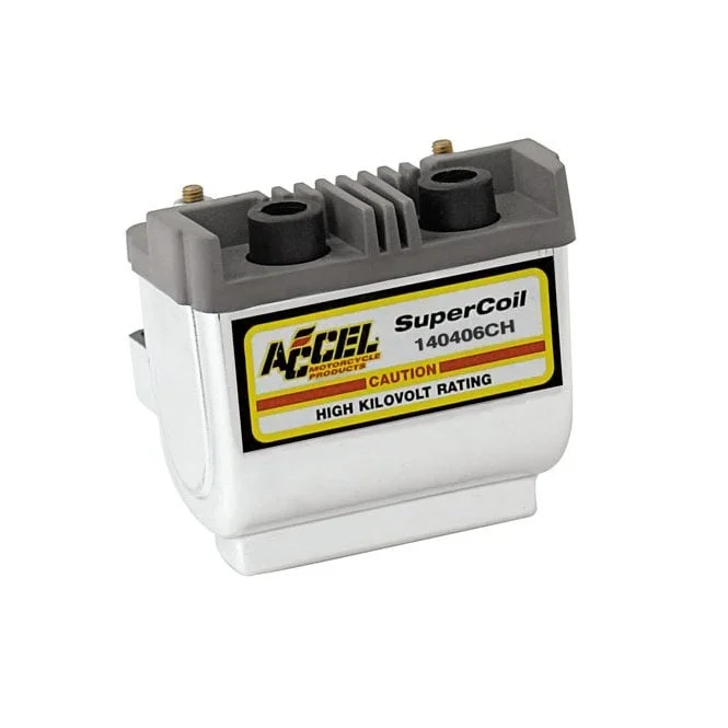 Accel HEI Super coil chrome 12V / 4.7 ohm 65-99 B.T. with points ignition (excl. Twin Cam & other single fire models) in custom applications (dual fire, carburetted models)