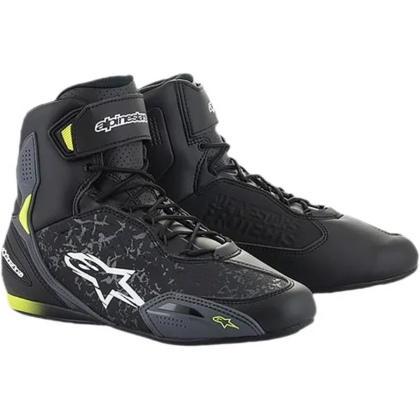 Alpinestars Faster-3 Shoes – Black / Yellow Fluo