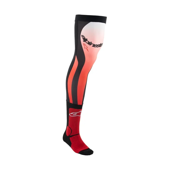 ALPINESTARS KNEE BRACE SOCKS BRIGHT RED WHITE