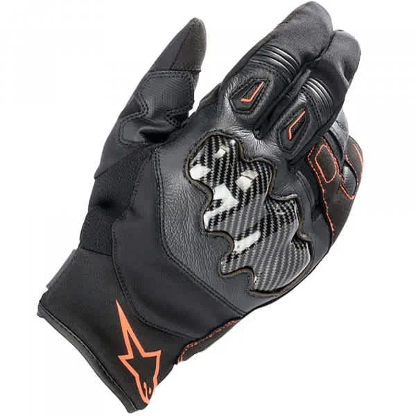 Alpinestars SMX-1 Waterproof Gloves – Black / Red Fluo