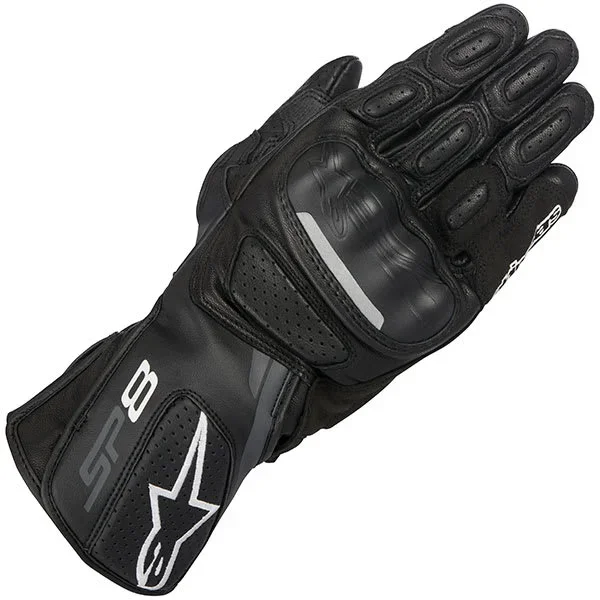 Alpinestars SP-8 V2 Leather Gloves – Black / Dark Grey