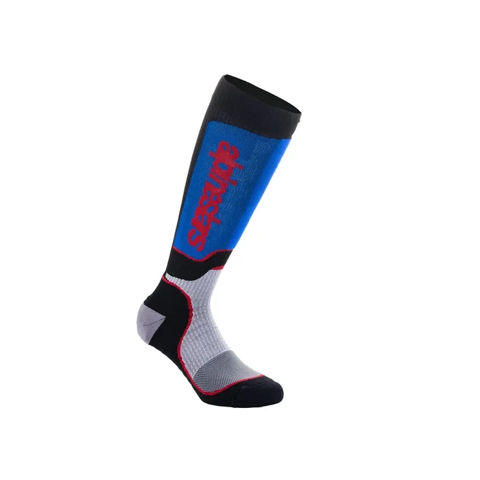 ALPINESTARS YOUTH MX PLUS SOCKS BLACK WHITE ROYAL BLUE – M-L (US 3-6 / EU 34-38)