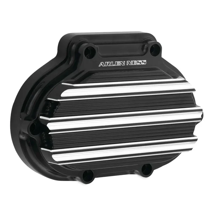 Arlen Ness 10 Gauge Gloss Black Transmission Side Cover Harley 07-16 Twin Cam