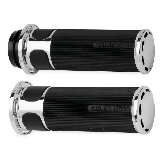 Arlen Ness Fusion Chrome Slot Track Hand Grips Harley Throttle By Wire Models