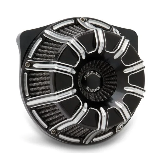 Arlen Ness inverted air cleaner kit ’10-Gauge’. Black CC 16-17 Softail; 11-17 CVO Softail; 2017 FXDLS; 08-16 Touring, Trike. (e-throttle)