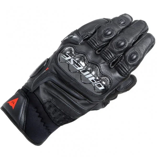 Dainese Carbon 4 Short Leather Gloves – Black / Black / Black