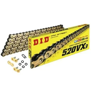 DID 520 VX3 GB Gold X Ring Chain (118 Links)