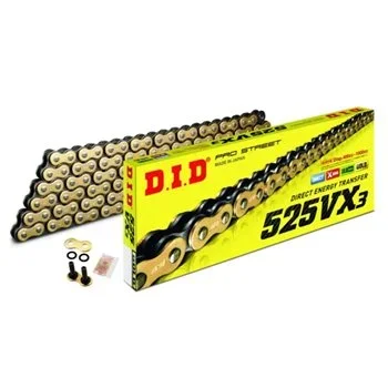 DID 525 VX3 GB Gold Coloured X Ring Chain (106 Links)