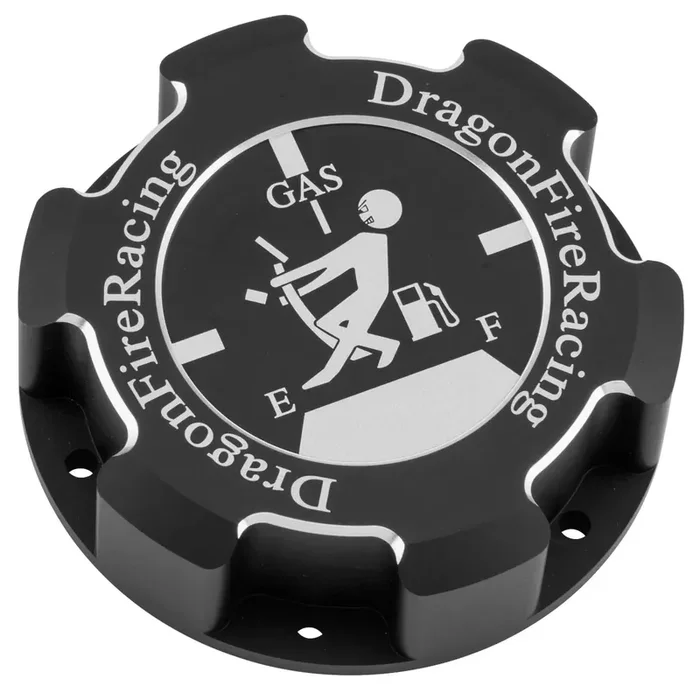 DragonFire Racing Billet Gas Cap for Polaris UTVs – Black – Fuel Tank Logo – 04-1803
