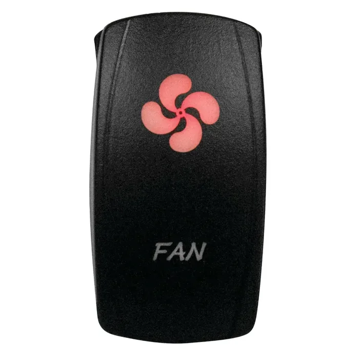 DragonFire Racing Laser-Etched Dual LED Switch – Fan on/off – Red – 04-0059