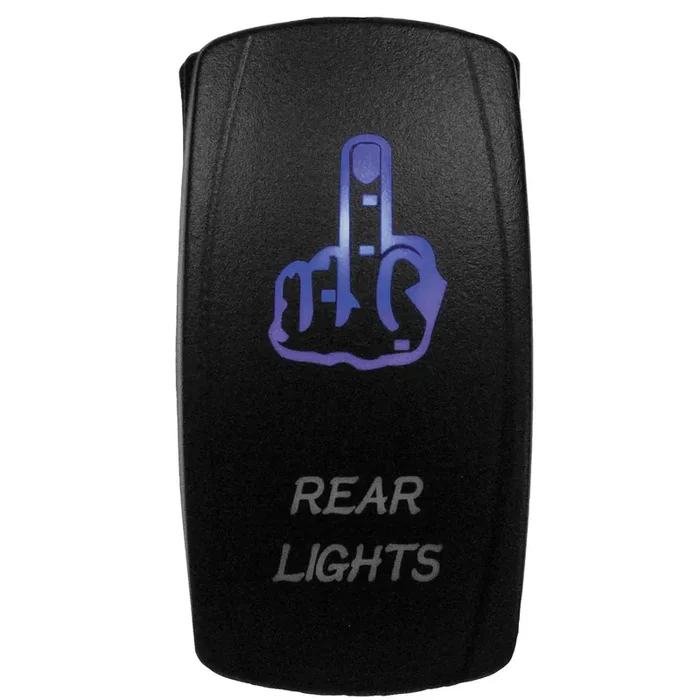 DragonFire Racing Laser-Etched Dual LED Switch – Finger rear light on/off – Blue – 04-0066