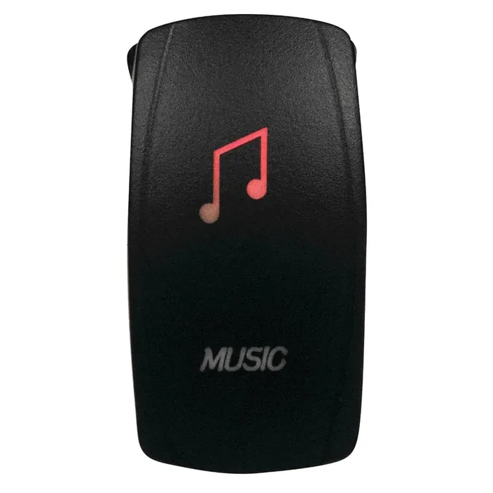 DragonFire Racing Laser-Etched Dual LED Switch – Music on/off – Red – 04-0057