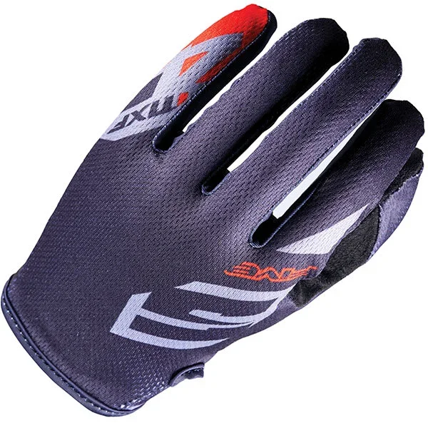 Five MXF4 Gloves – Scrub Grey / Fluo Red