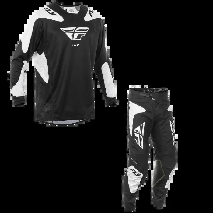 FLY RACING 2025 KINETIC SYM KIT COMBO (BLACK/WHITE)