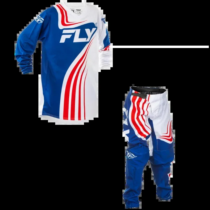 FLY RACING 2025 YOUTH F-16 KIT COMBO (CYAN/BLACK/RED)
