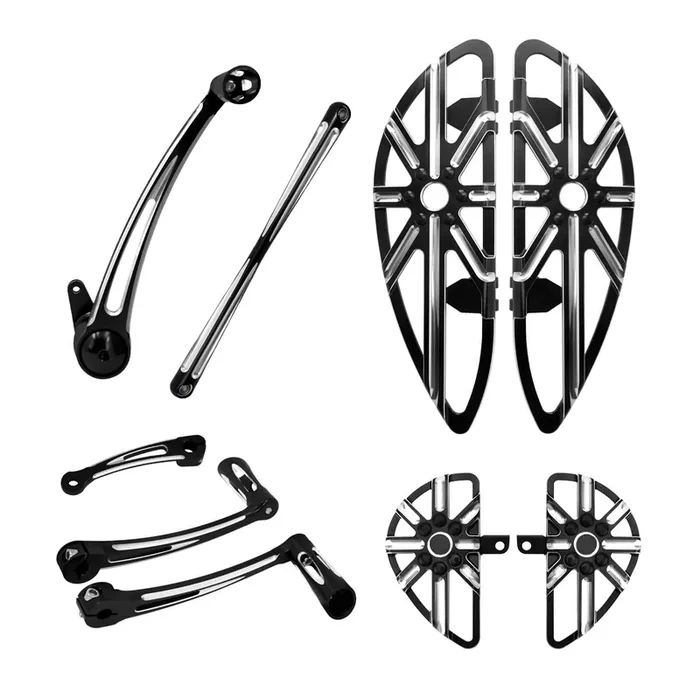 Front Rear Floorboards Brake Arm Shifter Linkage Set Fit Harley FLHT ‘08-‘13 Mactions