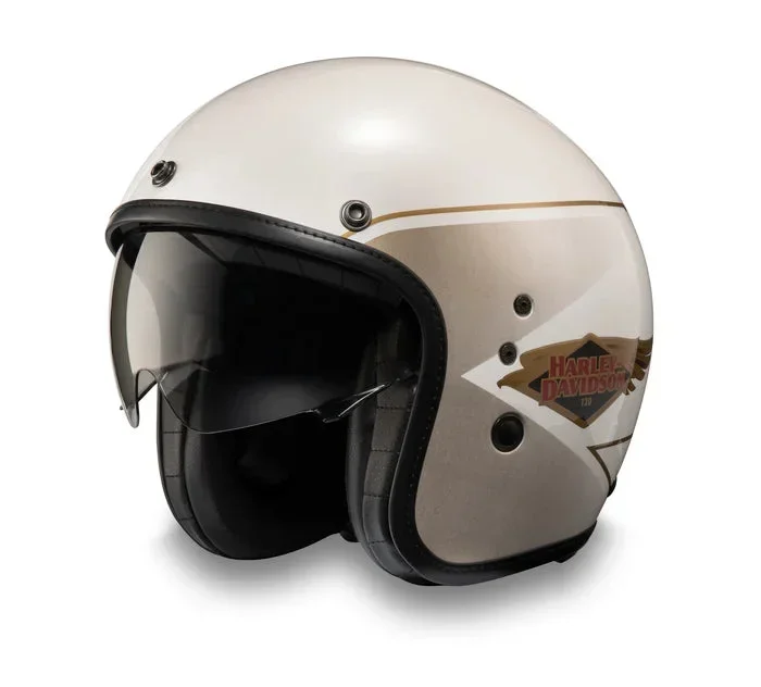 Genuine Harley-Davidson ® 120th Anniversary Diamond H-D X14 SUN SHIELD 3/4 HELMET 97229-23EX