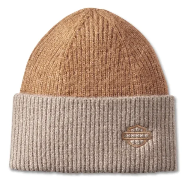 Genuine Harley-Davidson Women’s Open Bar & Shield Beanie – Cashew 97675-25VW