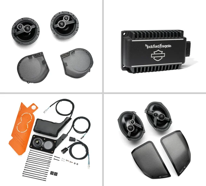 Harley Davidson 50700122 Audio powered by Rockford Fosgate Stage II+ 4-Speaker Kit Package KIT,RDR INTFC MISC CMPNT,STG3 AUD FLHX