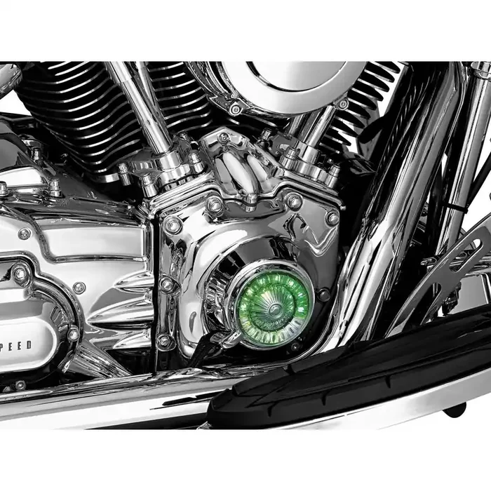 Harley FXSTSI Springer Softail 2001-2006Tappet Block Accent Chrome by Kuryakyn
