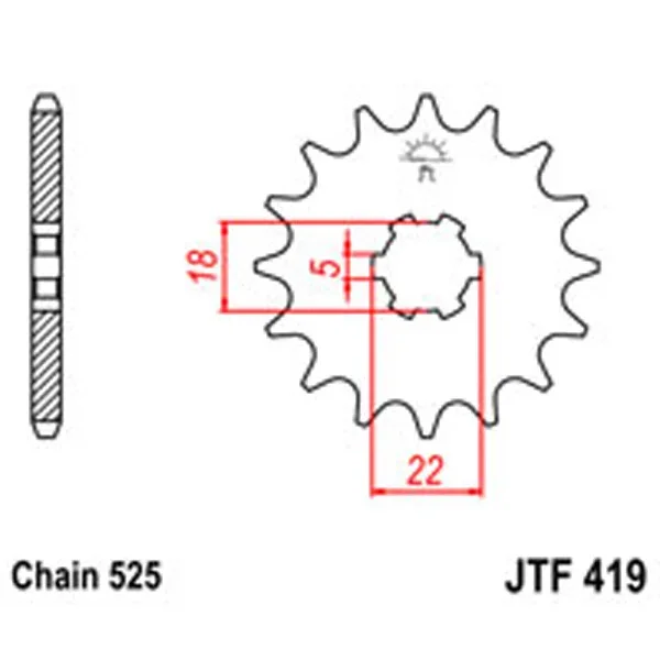 JT Gear Box Sprockets G/B 419-15T SUZ – Chain & Sprocket Kits