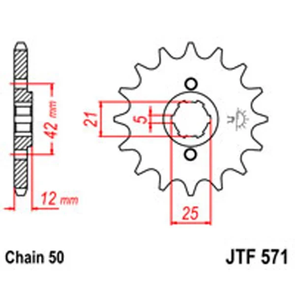 JT Gear Box Sprockets G/B 571-17T YAM – Chain & Sprocket Kits