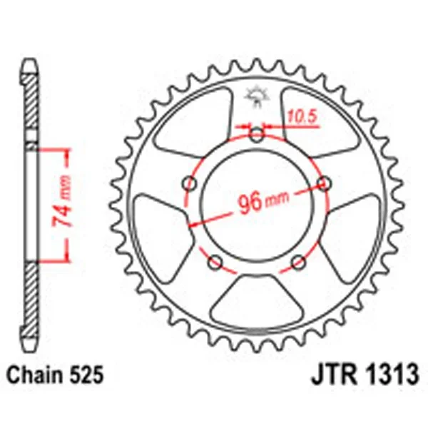 JT Rear Sprockets R/W 1313-40T HON – Chain & Sprocket Kits