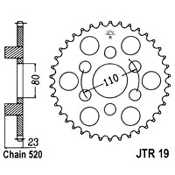 JT Rear Sprockets R/W 19-38 APRILIA (3553) – Chain & Sprocket Kits