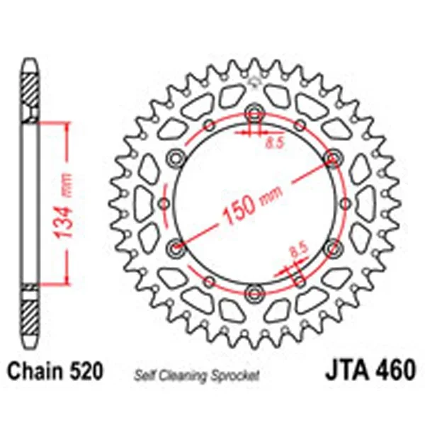JT Rear Sprockets R/W 460-50SC Alloy – Chain & Sprocket Kits