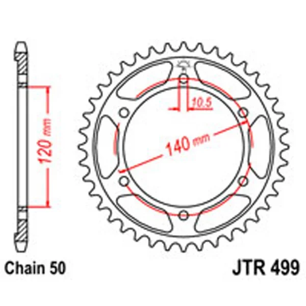 JT Rear Sprockets R/W 499-42 KAW (0498) – Chain & Sprocket Kits
