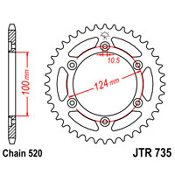 JT Rear Sprockets R/W 735-40 DUCATI – Chain & Sprocket Kits