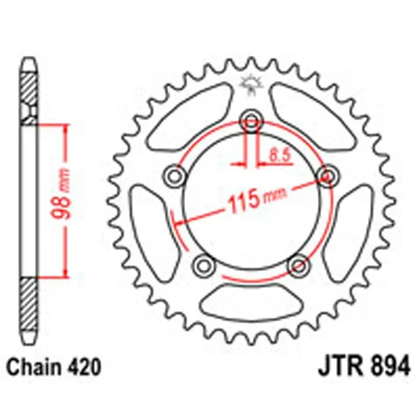 JT Rear Sprockets R/W 894-48 Husqvarna/KTM – Chain & Sprocket Kits