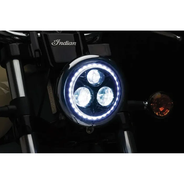 Kuryakyn Orbit Vision 5-3/4″ LED Headlight with White Halo Black