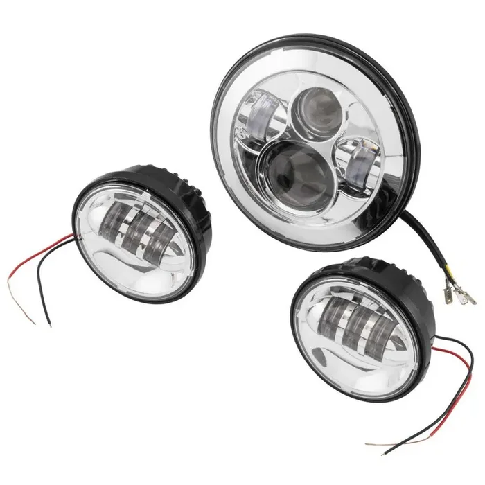 Letric Lighting LED Headlamp and Fog Lamp Kit Chrome 7″