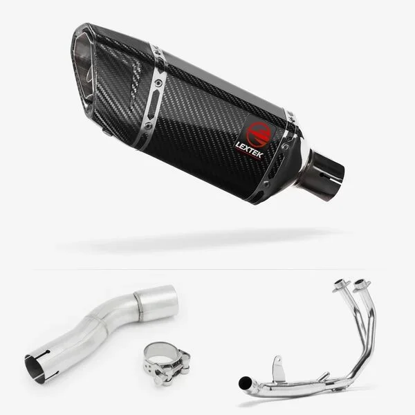 Lextek Carbon Fibre SP11C Gloss Exhaust System 200mm for Honda CMX500 Rebel (17-24)