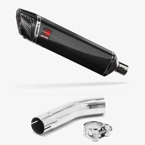 Lextek Carbon Fibre SP7C Gloss Exhaust 400mm with Link Pipe for Suzuki GSXR 600/750 (11- )