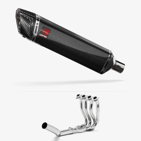 Lextek Carbon Fibre SP7C Gloss Exhaust System 400mm for Suzuki GSXR 600/750 (06-10)