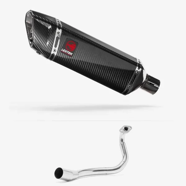 Lextek Carbon Fibre SP9C Gloss Exhaust System 300mm for Honda PCX 125 (18-19)