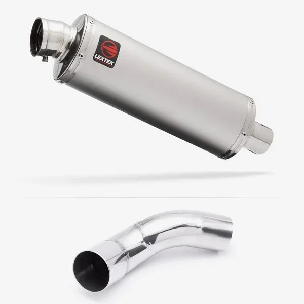 Lextek Stainless Steel OP1 Matt Exhaust 350mm with Link Pipe for Kawasaki Z900 (20-23)