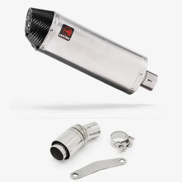Lextek Stainless Steel RP2 Gloss Oval Exhaust 300mm with Link Pipe