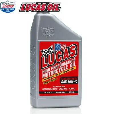 Lucas High Performance Semi Synthetic 10W40 Motorcycle Oil Quart
