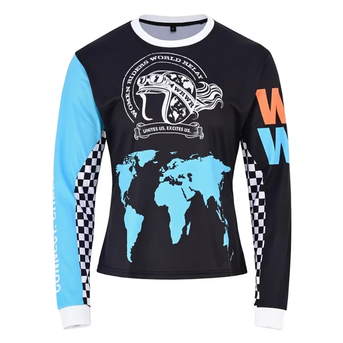 MotoGirl WRWR MX Jersey – Black/Blue/White