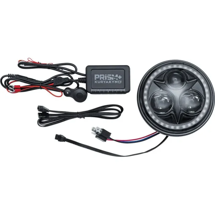 Orbit Prism 5-3/4″ LED Headlight with Bluetooth Multi-Color Halo Black