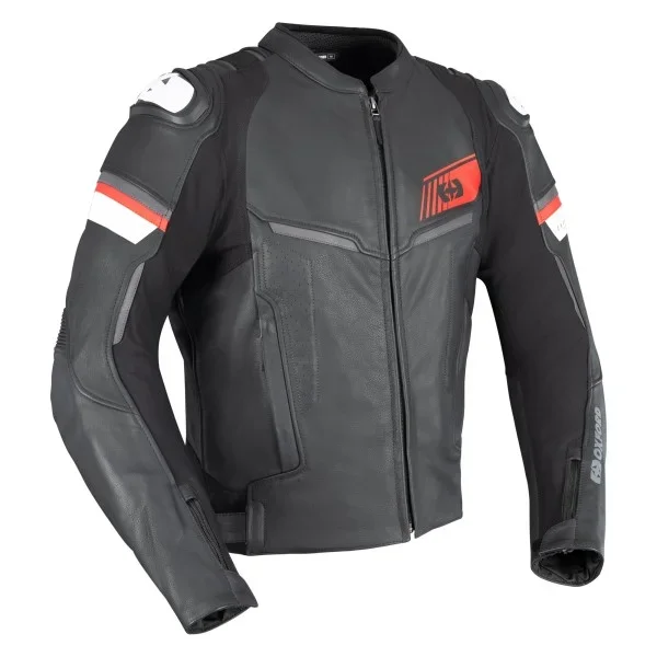 Oxford Cypher 1.0 Leather MS Jkt Blk/Wht/Red – Leather Jackets