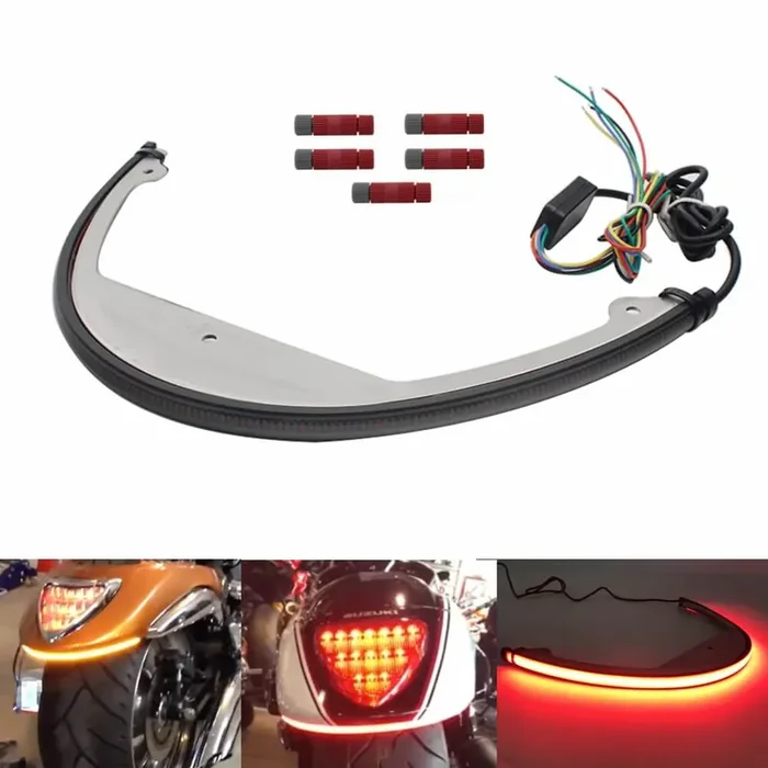 Pazoma Suzuki Boulevard M109R LED Fender Light / Sequential Switchback Flowing LED Tail Brake Turn Signal Light / Bar Fender Eliminator Kit ‘06-Up