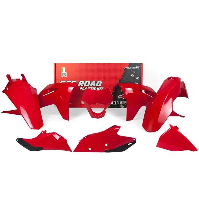RTECH PLASTIC KIT (6PC) WITH FRONT HL PLASTIC (GG RED) GAS GAS EC-ECF250-300-350 21-22